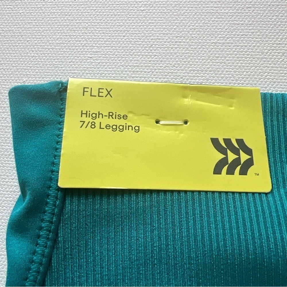 NWT All in Motion Women's Flex Ribbed High-Rise 7/8 Leggings Large Teal (A4) - Picture 8 of 8